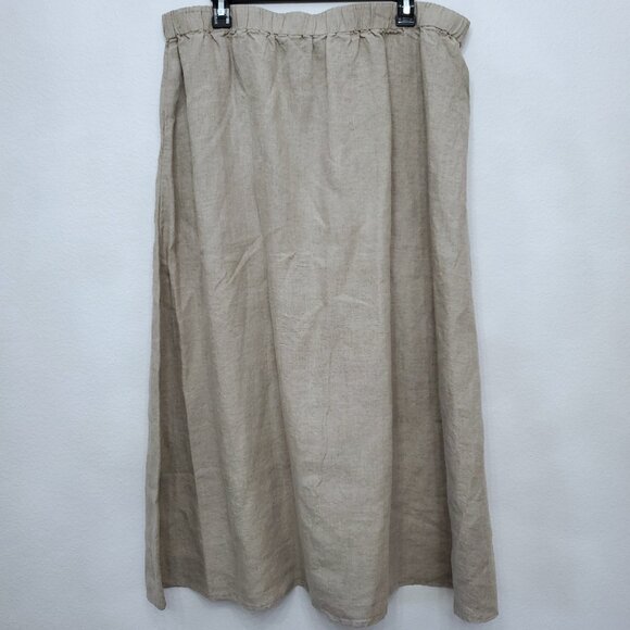 NWT Eileen Fisher Organic Linen Gathered Pull-On Skirt Size XL - Picture 6 of 15